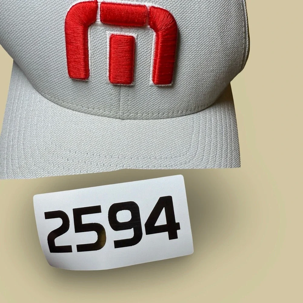 TravisMathew Snapback Hat Mens OSFM Gray Red Ohio Logo Flexfit 110 Cap